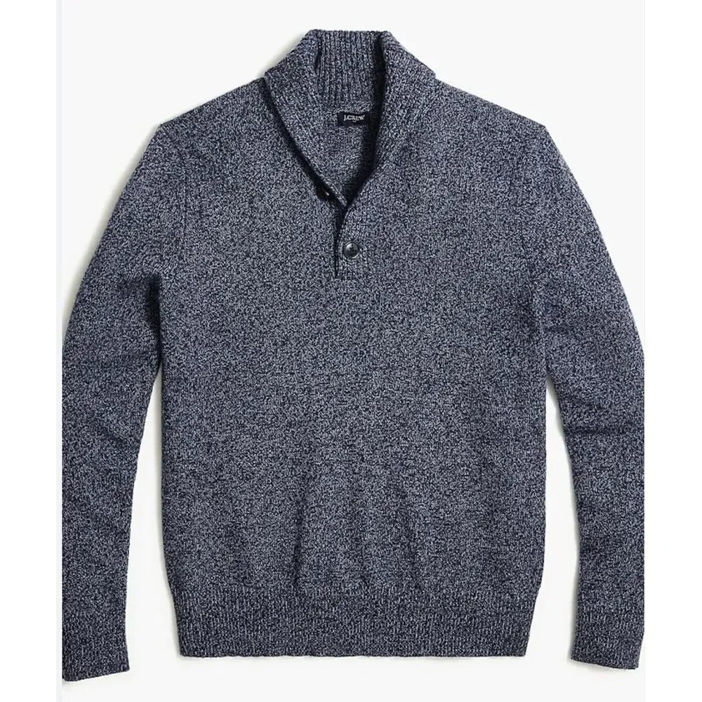J. Crew Sweater Men's Large Knit‎ Shawl Collar Lambs Wool Blend Soft Long Sleeve